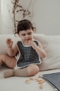 Babero con goma para BLW Vichy Antracita