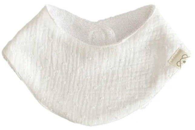 Bandana de rizo de bambú Plumeti Blanco