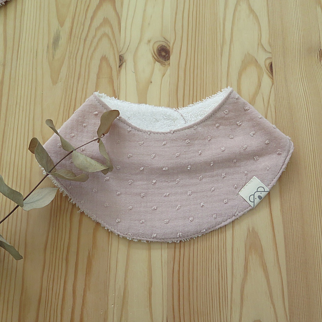 Bandana de rizo de bambú Plumeti Rosa