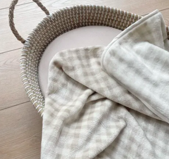 Manta polar vichy beige