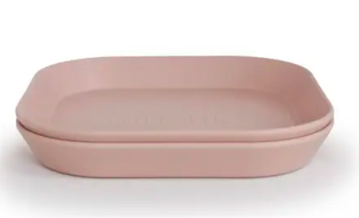 2 Platos Mushie Square Blush