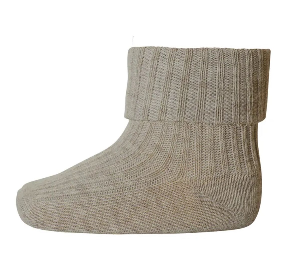 Calcetines canalé/algodón - Light Brown Melange