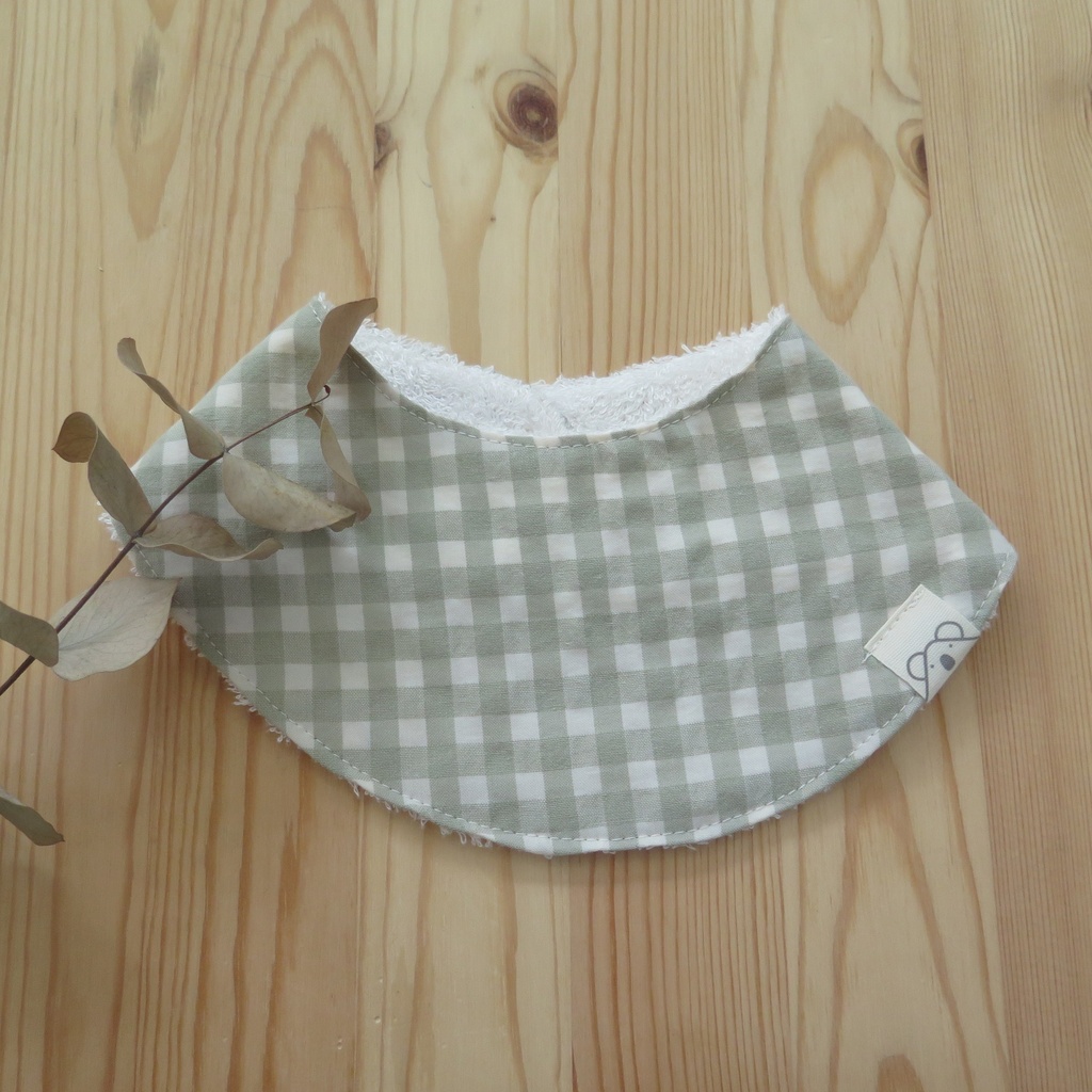 Bandana de rizo de bambú Vichy Verde