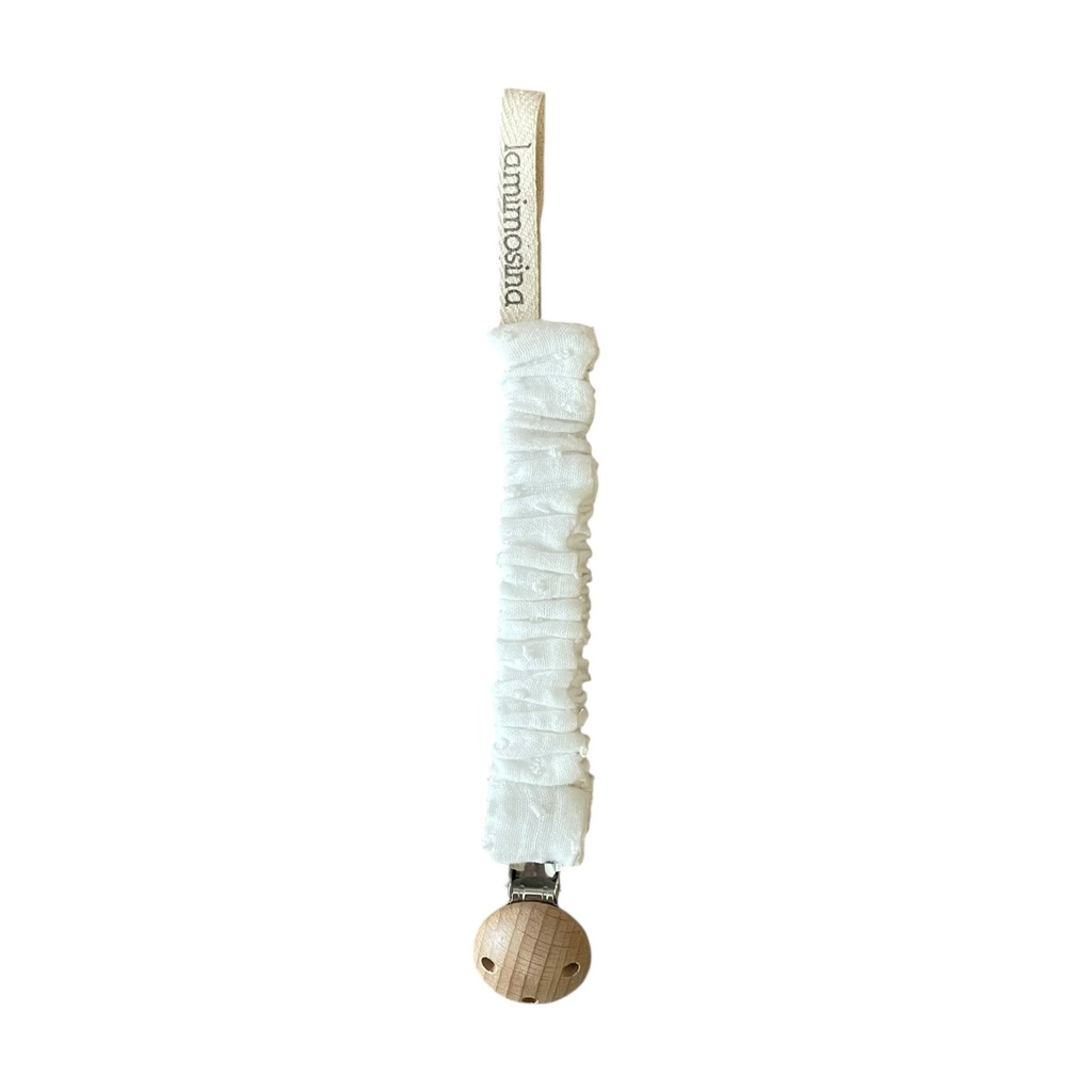 Sujeta chupetes Plumeti Blanco - Rizado