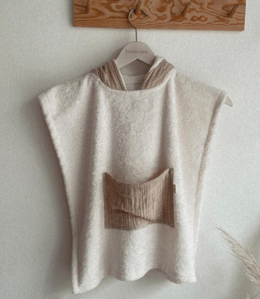 Poncho de baño algodón Camel