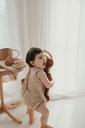 Blusa de muselina espalda abierta Camel
