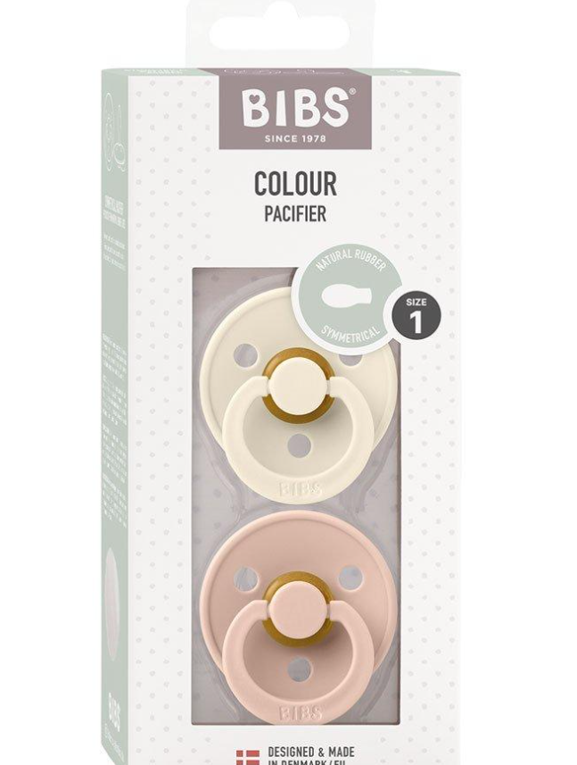 2 Chupetes Ivory/Blush - BIBS