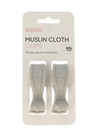 2 Pinzas para muselinas Gris - Tutete