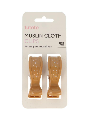 2 Pinzas para muselinas Mostaza - Tutete