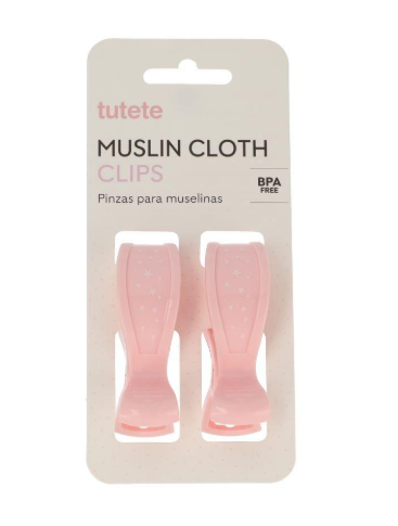 2 Pinzas para muselinas Rosas - Tutete