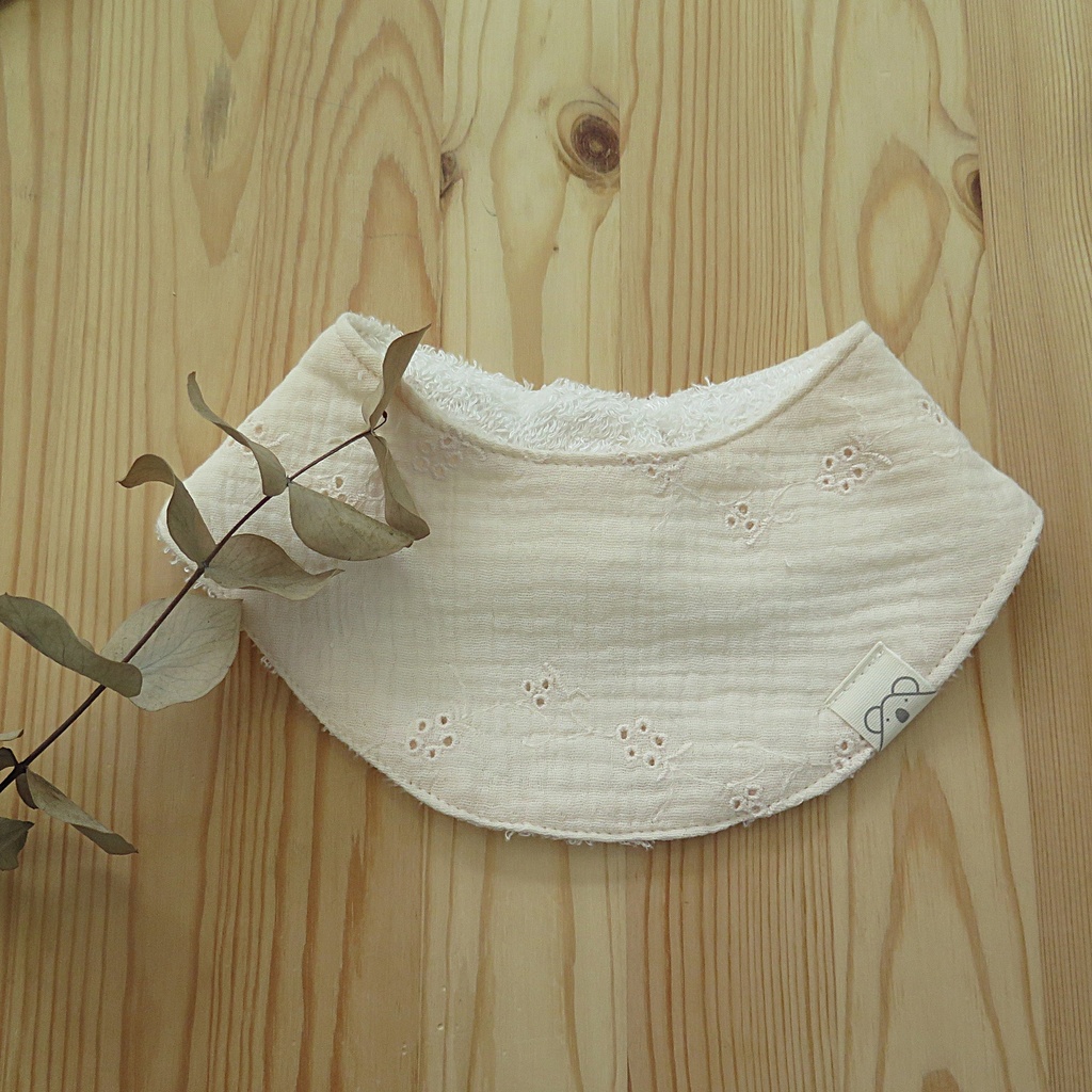 Bandana de rizo de bambú Flores Bordadas
