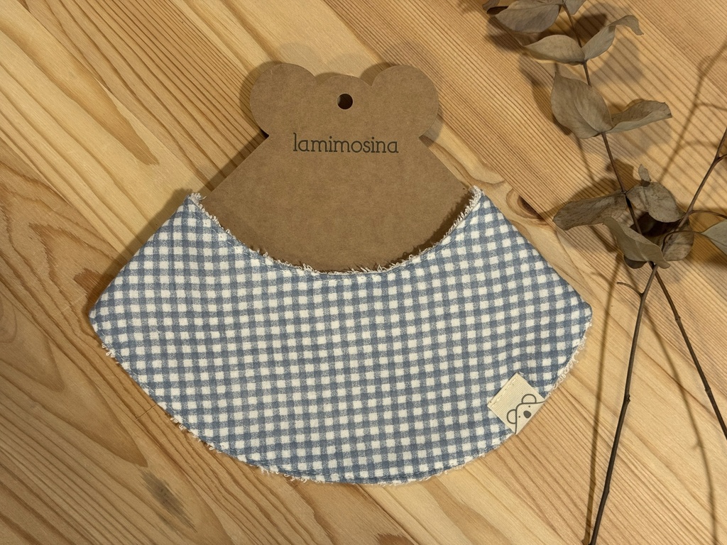 Bandana de rizo de bambú vichy azul