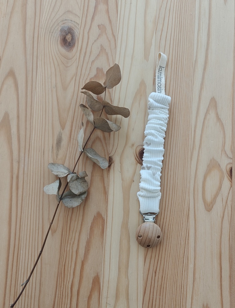 Sujeta chupetes corazones - Rizado