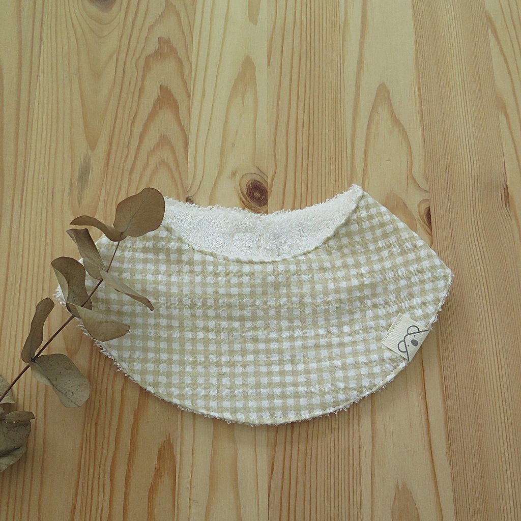 Bandana de rizo de bambú Vichy Beige
