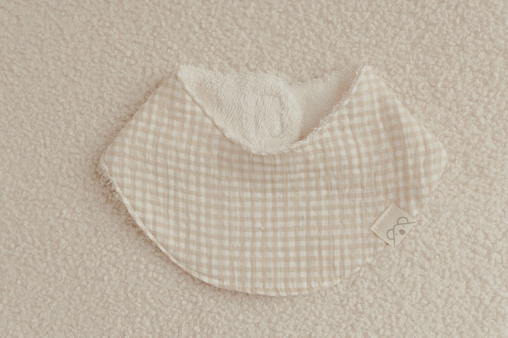 Bandana de rizo de bambú Vichy Beige