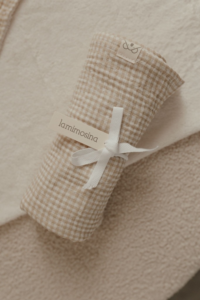 Muselina Doble gasa de algodón Vichy Beige