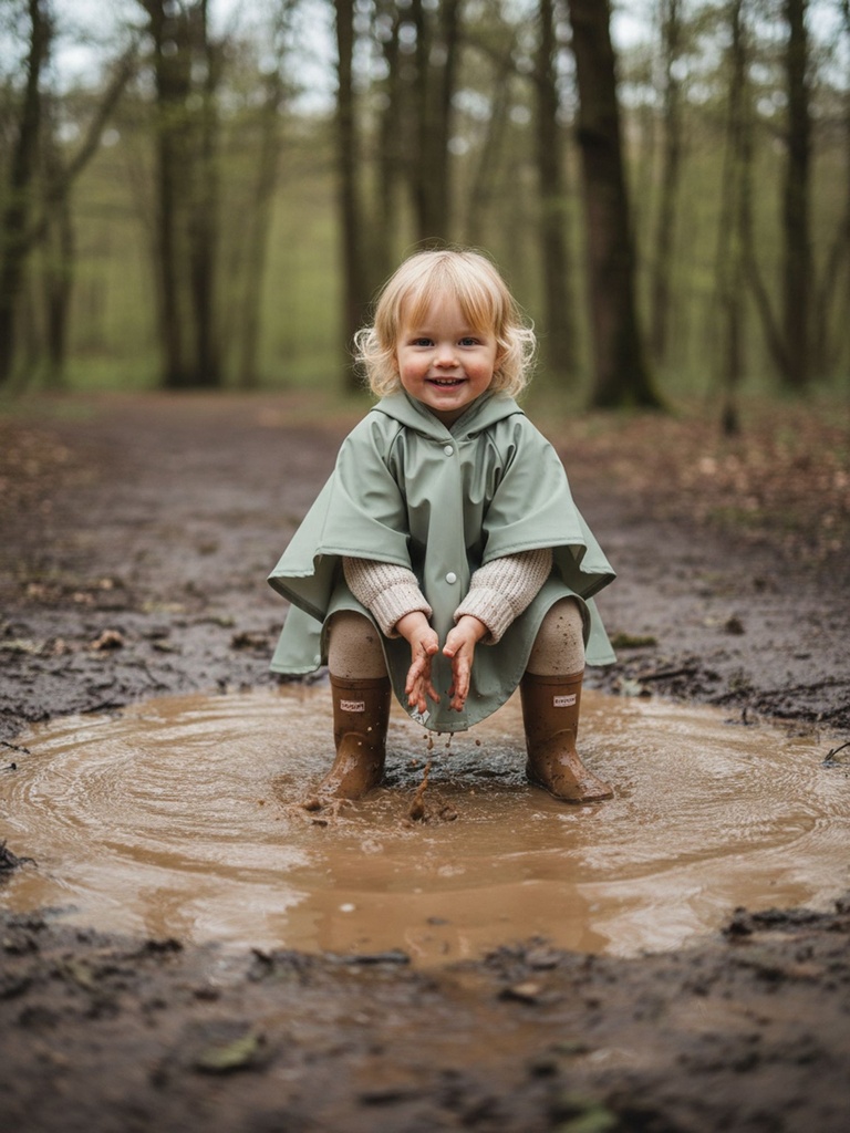 Poncho impermeable para la lluvia verde
