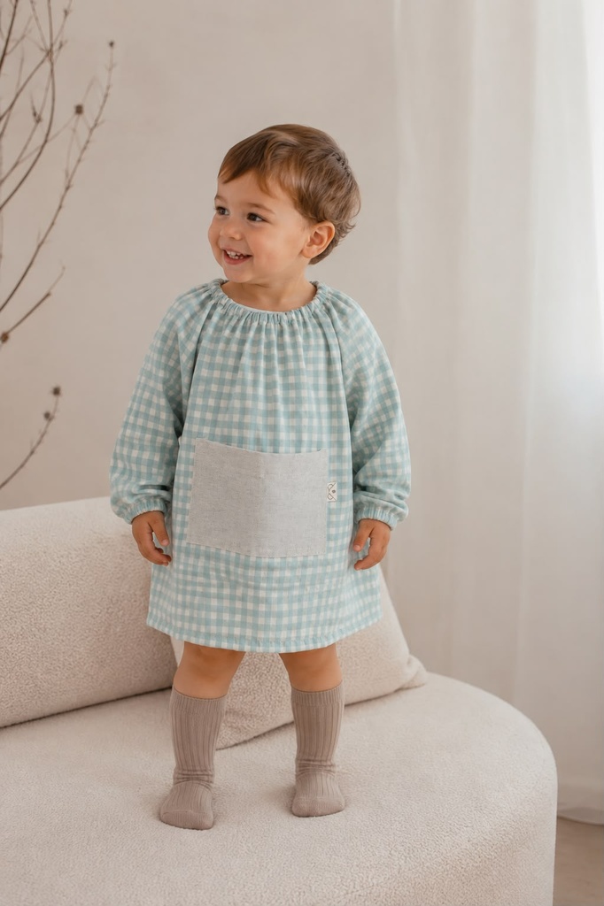 Bata escolar Vichy Aqua