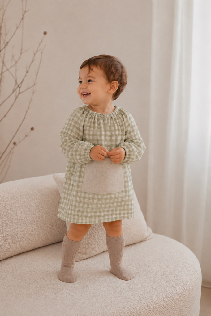 Bata escolar Vichy Verde