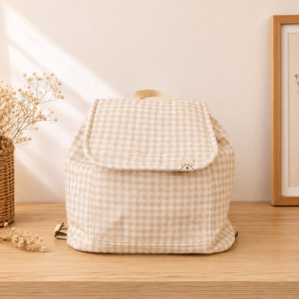 Mochila vichy Beige