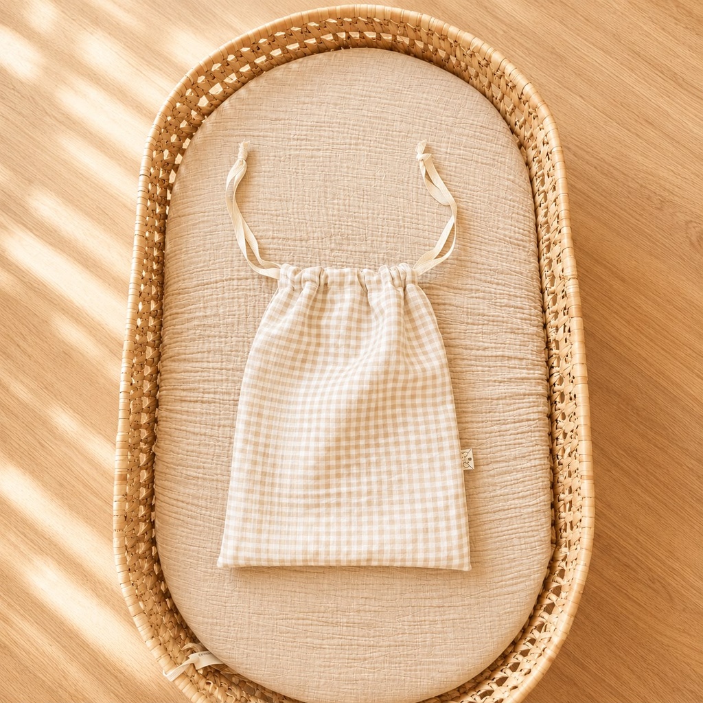 Bolsa muda impermeable Vichy Beige