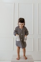 Bata escolar con botones Vichy antracita