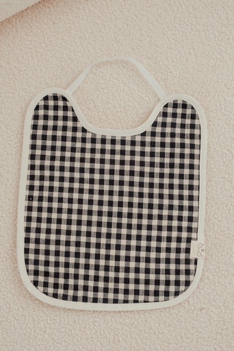 [21BS3208] Babero con goma para BLW Vichy Antracita