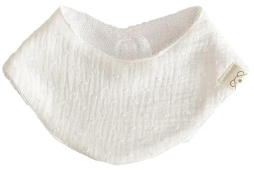 [20BS2901] Bandana de rizo de bambú Plumeti Blanco