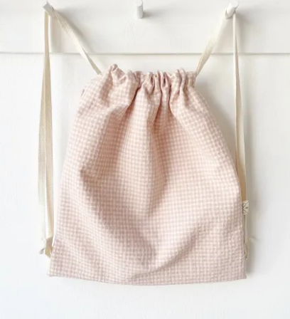 [35BS3203] Bolsa tipo mochila con tiras interior impermeable Vichy Rosa