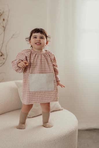 [63BS3203] Bata escolar Vichy Rosa