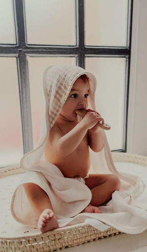 [13BS3209] Capa de baño rizo bambú Vichy Reversible S