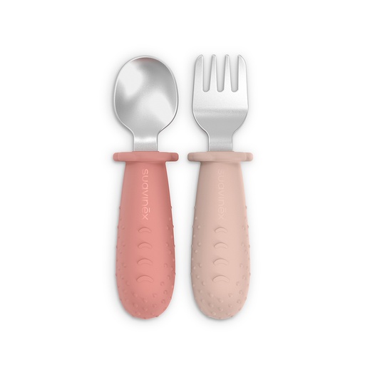 [8426420902311] Set 2 cubiertos silicona Suavinex Rosa