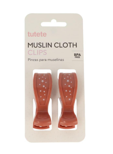 [47445] 2 Pinzas para muselinas Terracota - Tutete