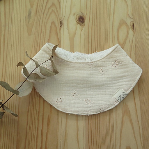 [20BS3503] Bandana de rizo de bambú Flores Bordadas