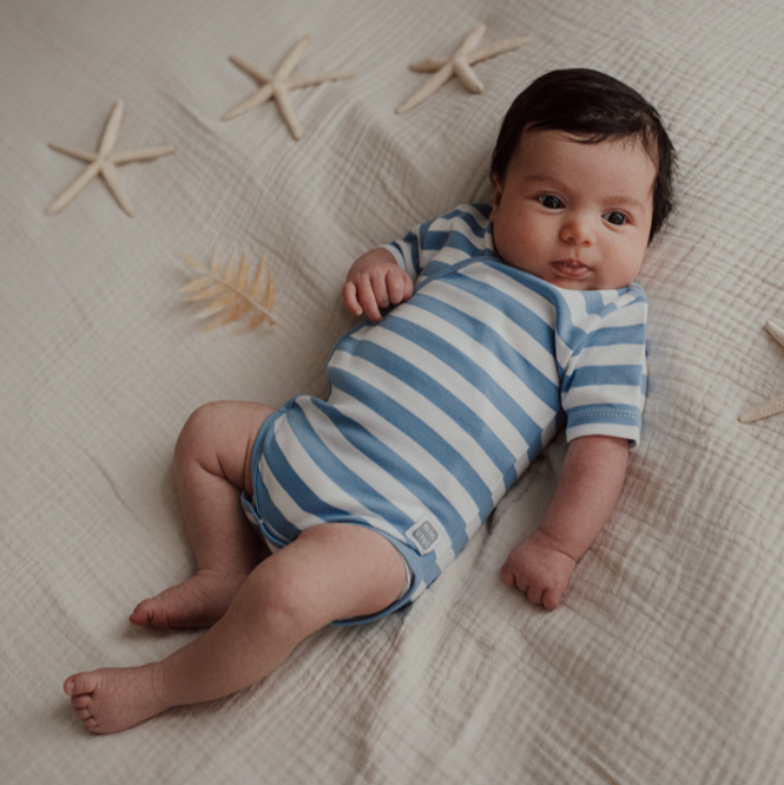 Body manga corta Rayas Celeste - Minutus