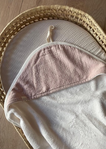 [13BS2903-XL] Capa de baño rizo bambú 100x100 plumeti rosa