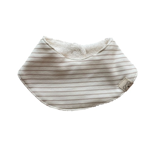[20BS3901] Bandana de rizo de bambú rayas beige