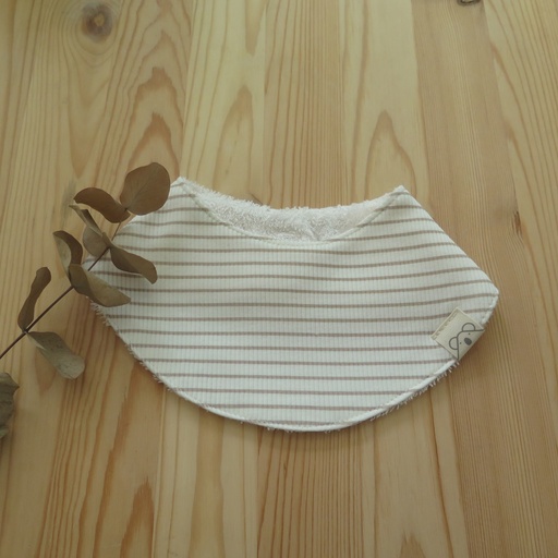 [20BS3901] Bandana de rizo de bambú rayas beige