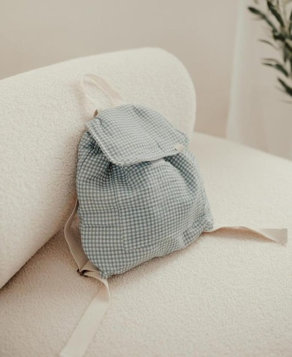 Mochila vichy azul cielo