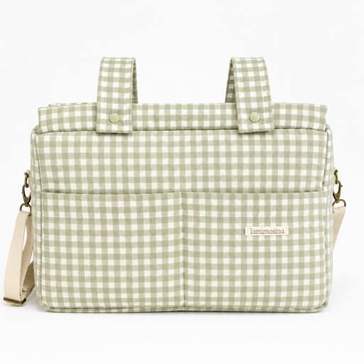 [37BS3205] Bolsa panera de paseo Vichy verde