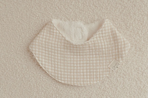 [20BS3204] Bandana de rizo de bambú Vichy Beige