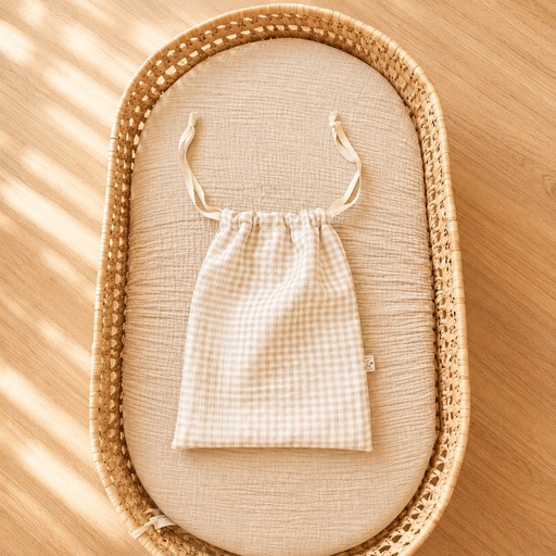 Bolsa muda impermeable Vichy Beige