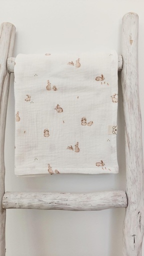 Muselina Doble gasa de algodón conejos