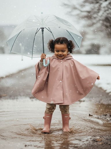 Poncho impermeable para la lluvia salmón