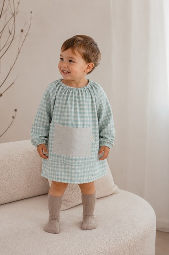 Bata escolar Vichy Aqua