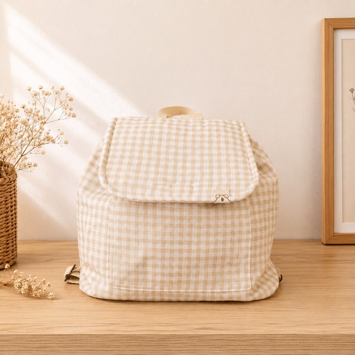 [22BS3204] Mochila vichy Beige